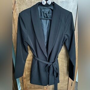 INC Black Belted Blazer Jacket size Large